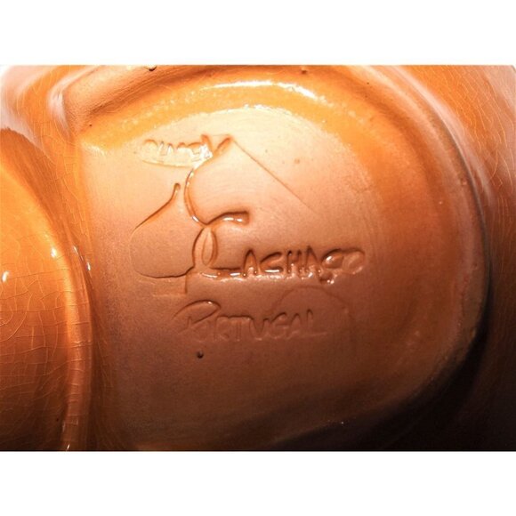 Handpainted Terracotta Olive Dish Portugal Cachaco Vintage Signed - Picture 3 of 3